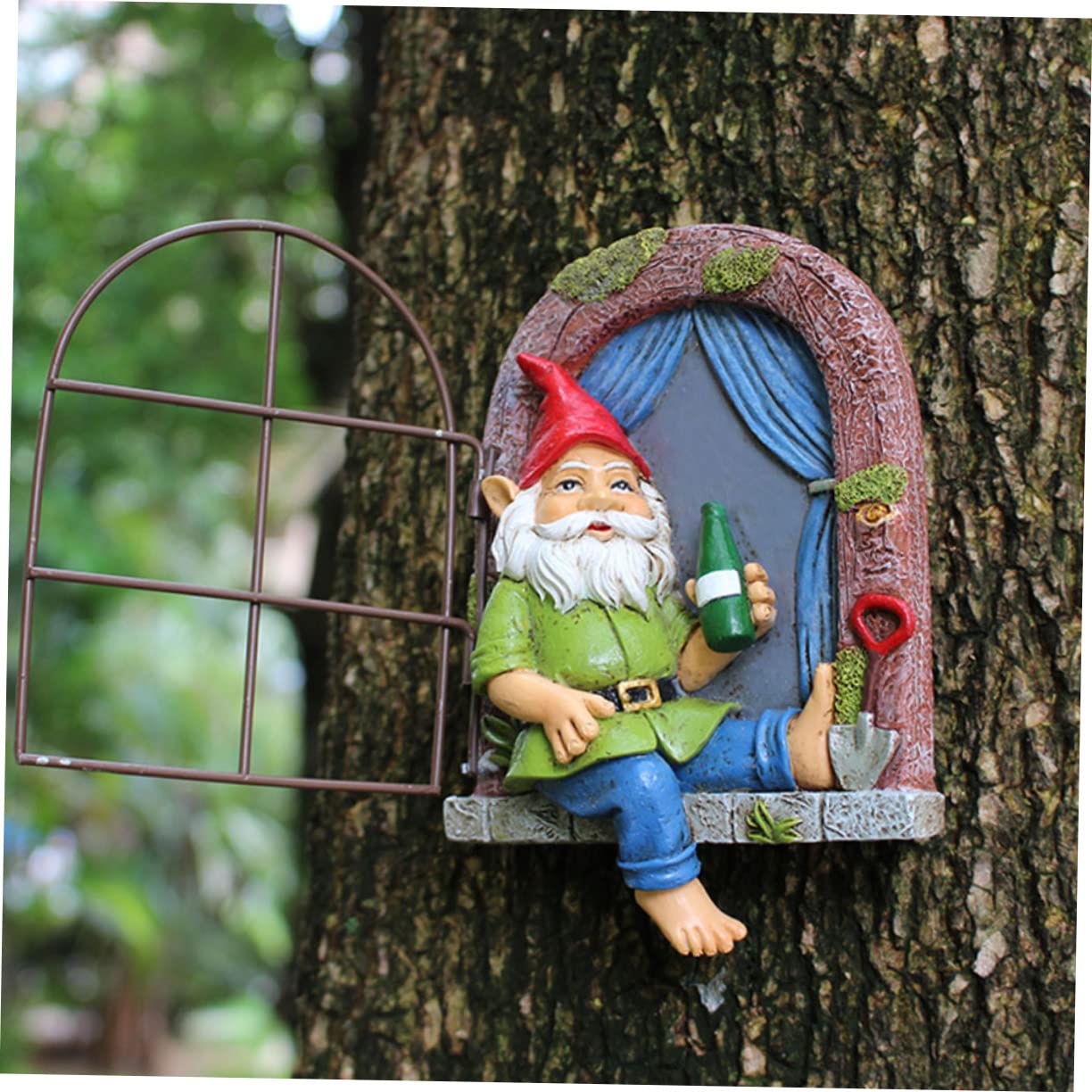 BESPORTBLE Outdoor Garden Decor Resin Pendant Christmas Gnome Drinking Dwarf Design Realistic Old Man Ornaments Yard Decor