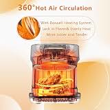 7.4QT Glass Air Fryer with Glass Basket, White, Visible Window Lid, Digital Control, 360° Air Circulation, Oil-Free Cooking & Baking, Nonstick, Dishwasher Safe Easy Clean — image 5