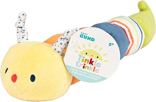 Vista 5 de GUND Baby Tinkle Crinkle Collection Essential Caterpillar - Peluche sensorial, 14 pulgadas Caterpillar 14