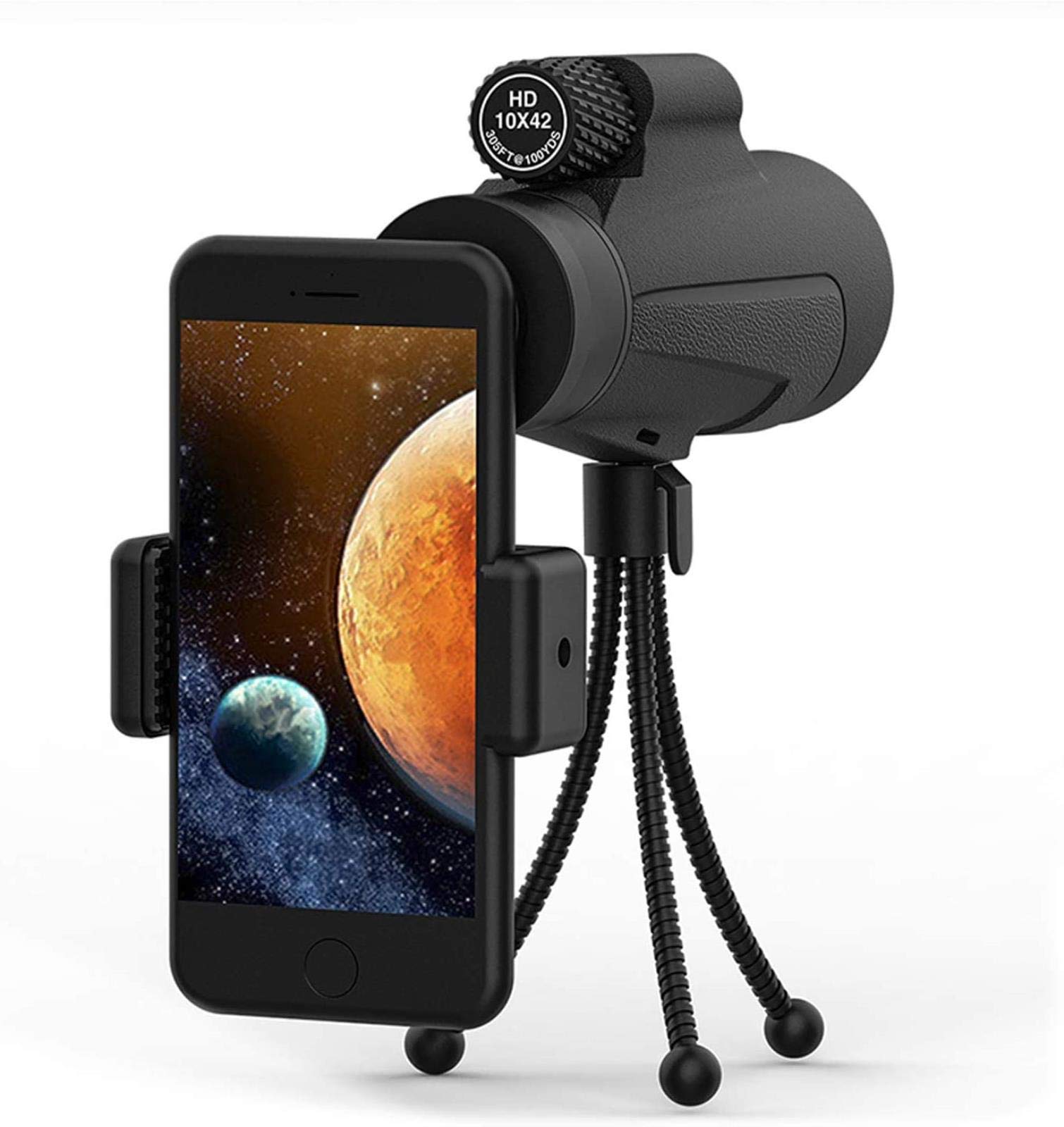 40X100 Monoculars For Adults High Powered FMC Multi-layer Coated Lenses & BAK4 Prism With Smartphone Holder & Tripod, Compact Telescope For Camping Hiking Bird Watching - View #3
