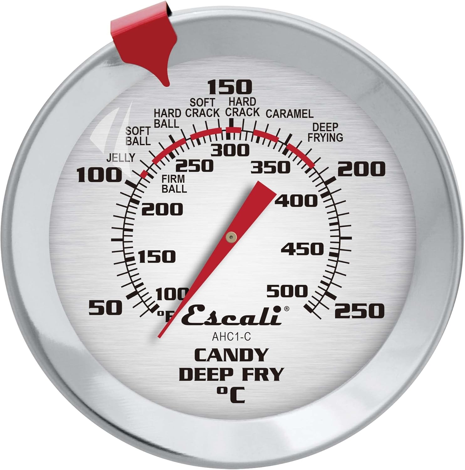 Escali AHC1 NSF Certified Candy/Deep Fry/Confection Thermometer with Extra Dial, 5.5" Probe, Silver (Pack of 1) : Everything Else