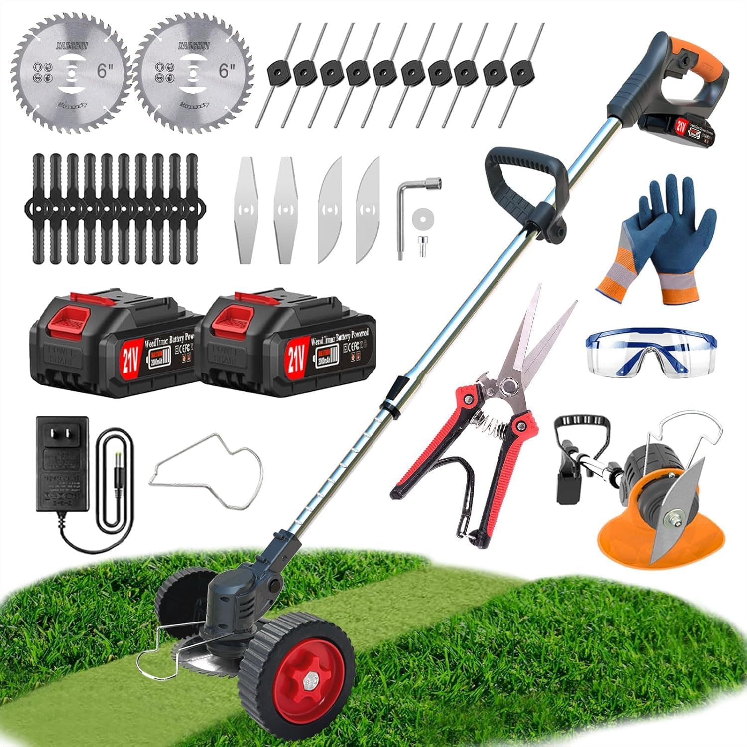 Flexi Madhav Grass Machine Lawn Set 12v Betteries Cordless Machine Edger for Garden, String Trimmers, Weeder Cutter, Lawn, Yard