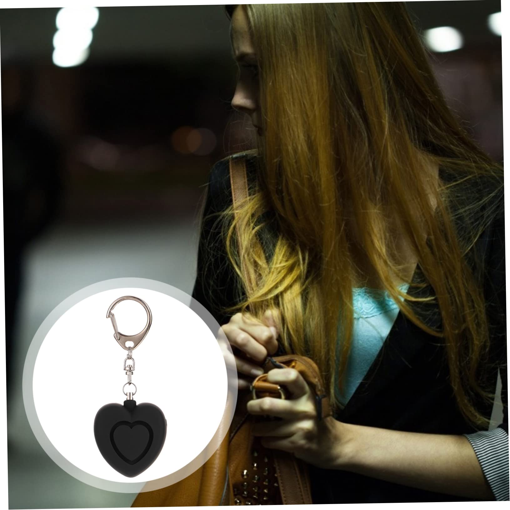 UKCOCO 4 Piezas Sirena Anti led Lights lamparas led Ligero Llavero de Alarma Personal Llavero de Seguridad para Mujer Alarma en Forma de Corazon Equipo La Cadena Despertador