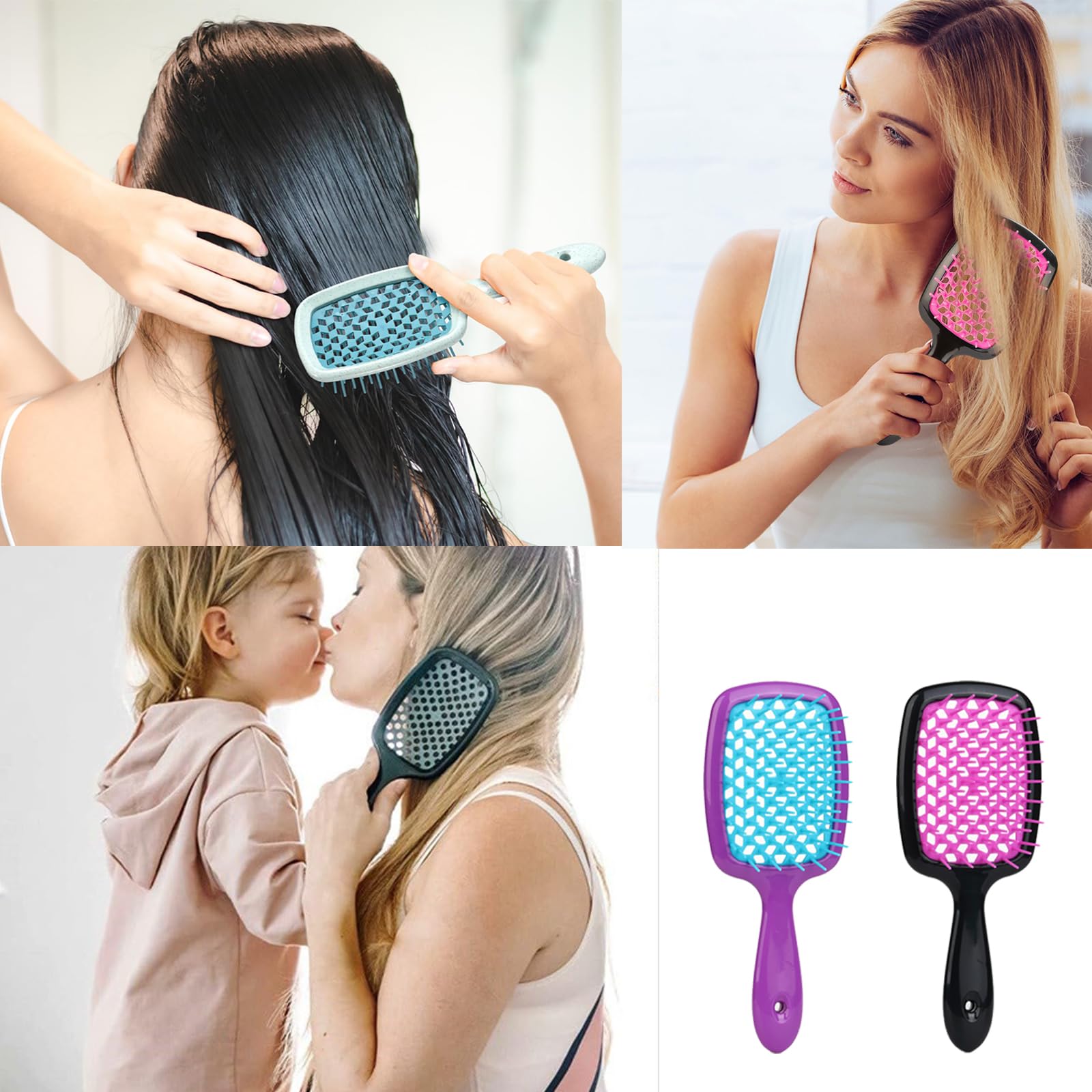 2PCS Hair Brush, Massage Comb,Hairdressing Comb,Detangle Hair Brush for Women Men and Kids - Image 2