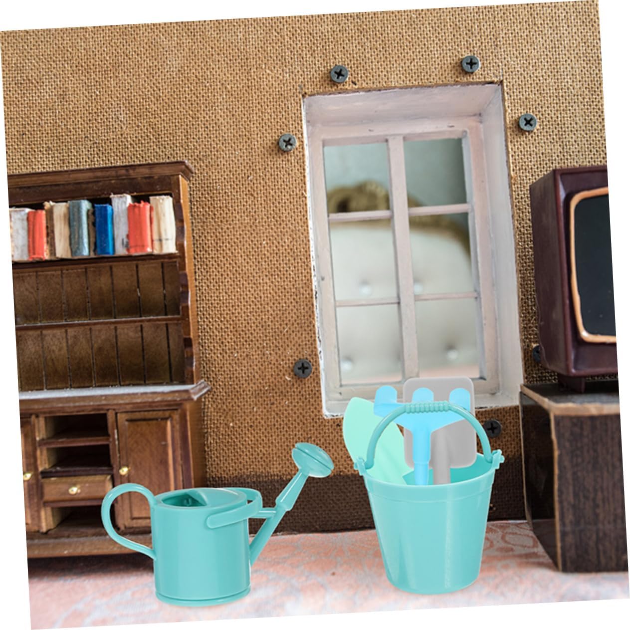 Healifty 3 Sets Miniature Gardening Tool for Realistic Simulation Shovel and Watering Can Ornaments Lightweight Garden Decor for Outdoor Patio Play