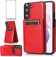Vista 8 de Asuwish Funda de teléfono para Samsung Galaxy S22 Plus/S22+ con protector de pantalla de vidrio templado y tarjetero para tarjetas de crédito