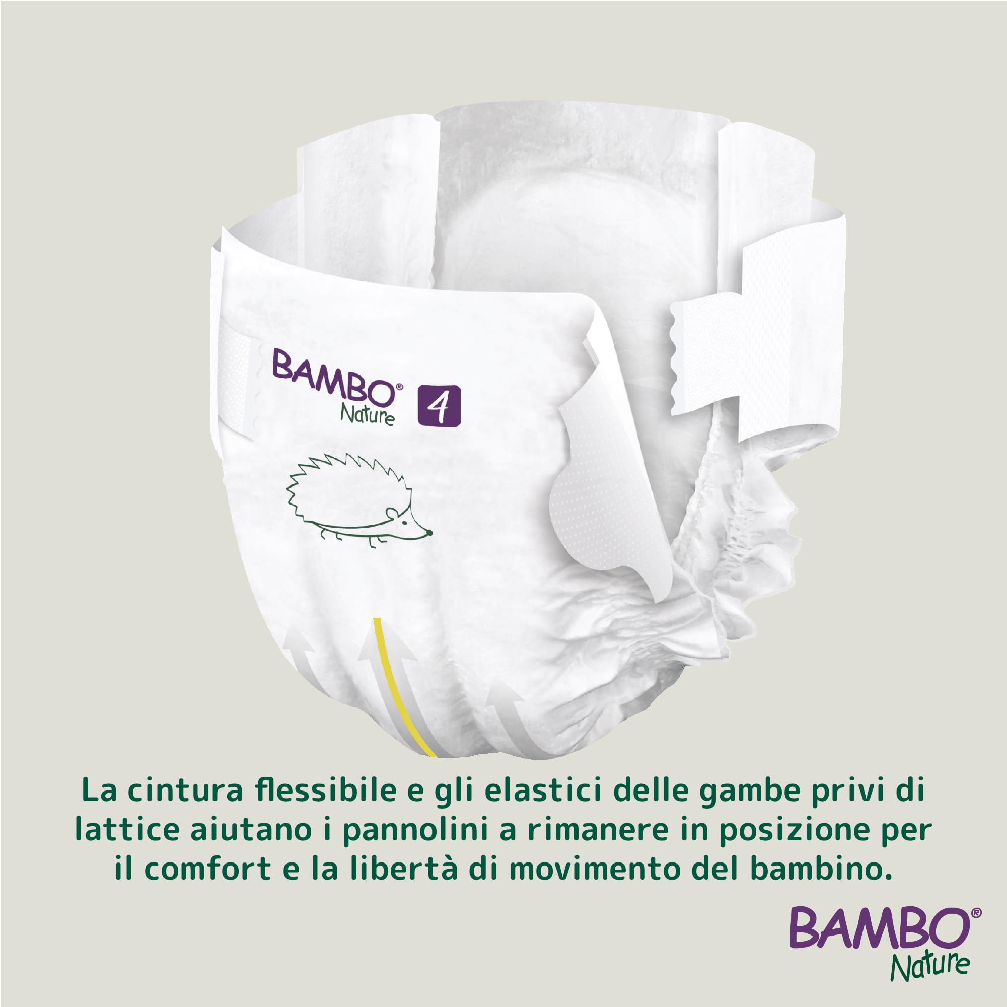 Bambo Nature Pannolini taglia 4 (7-14 kg) 144 pz. Scatola mensile premium protezione perdite dermatologicamente testati