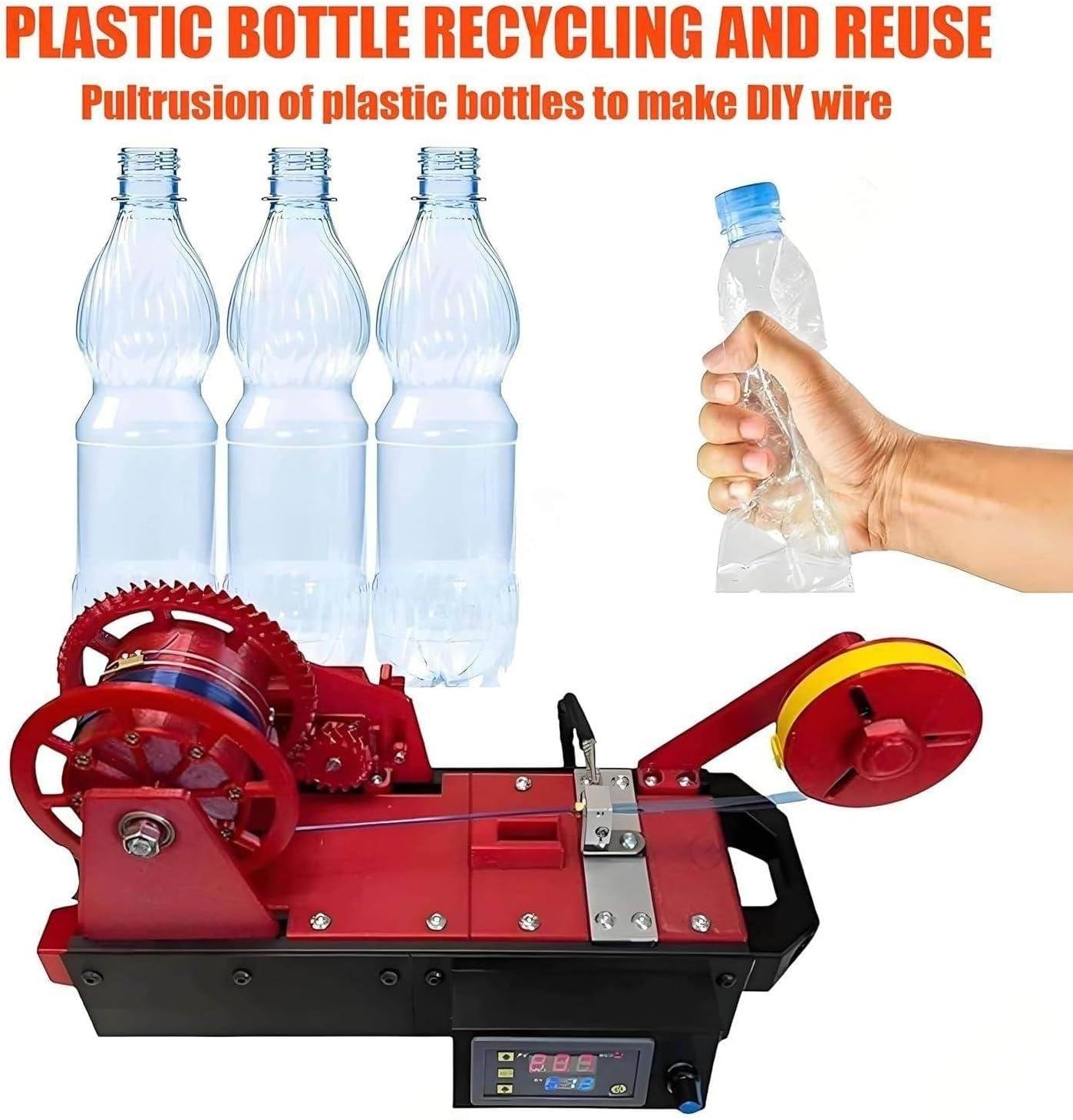 Producent filamentów PET z recyklingu do druku 3D, maszyna biurkowa z cyfrową regulacją temperatury do konwersji butelek z recyklingu