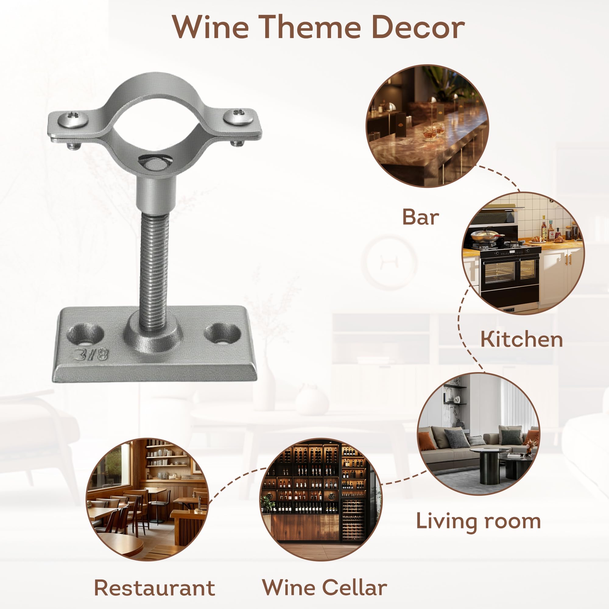 Lily's Home Wine Bottle Display Mount - Industrial Style -5 Lily's Home Wine Bottle Display Mount - Industrial Style -5