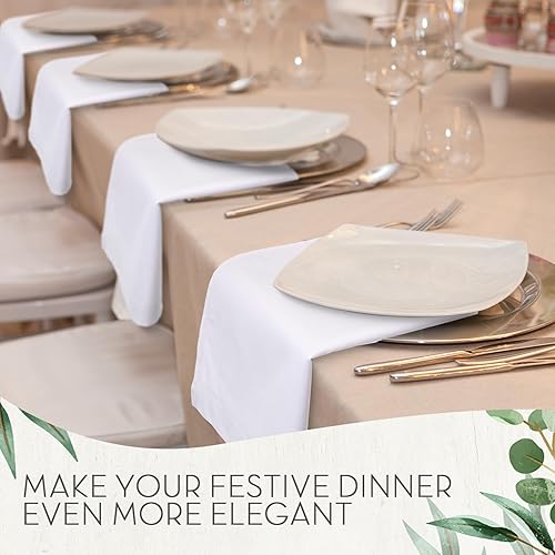 Miniatura 5 de Mixweer 12 toallas de lino blanco con dobladillo de 14 x 22 pulgadas para bordar, toallas de cocina de lino para baño, toallas de lino para cocina y