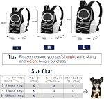Pawaboo Pet Dog Carrier Backpack, Puppy Dog Travel Front Carrier for Small Medium Dogs Cats, Adjustable Breathable Dog Carrying Backpack with Safety Strips for Hiking, Walking (Black + Grey, L)
