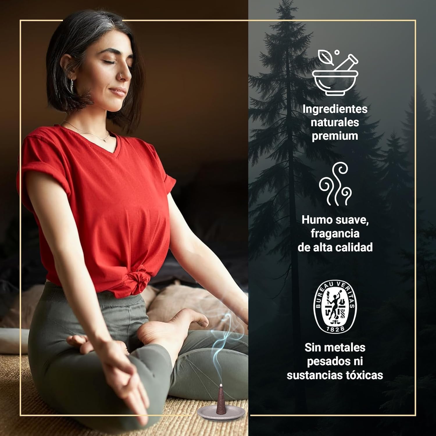 Fumino Simplemente Sándalo Conos de Incienso Fresco 15 por Caja Masala Agarbatti para Relajación Meditación