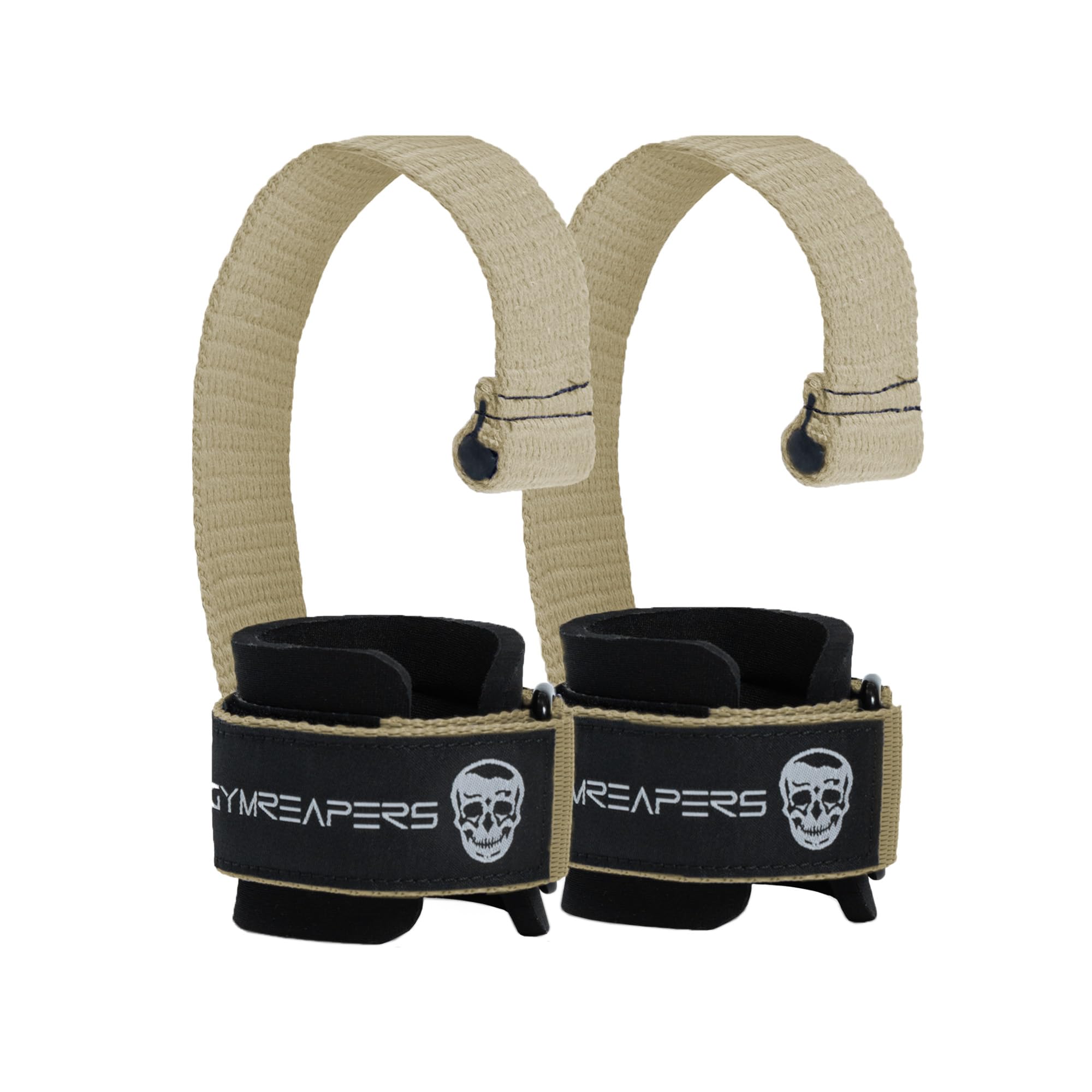 Gymreapers Weight Lifting Straps With Dowel - Wrist Straps for Weightlifting - Workout Deadlift Wrist Weights - Reinforced Stitching & Padded Fit Gym Accessories for Strength & Gym Hand Grip (Desert