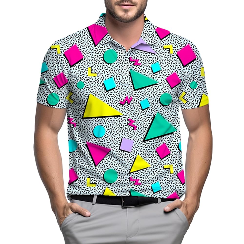 90’s POLO GOLF SHIRTS Mens Polo Shirt Retro 80s 90s Golf Tennis Sport T-Shirt