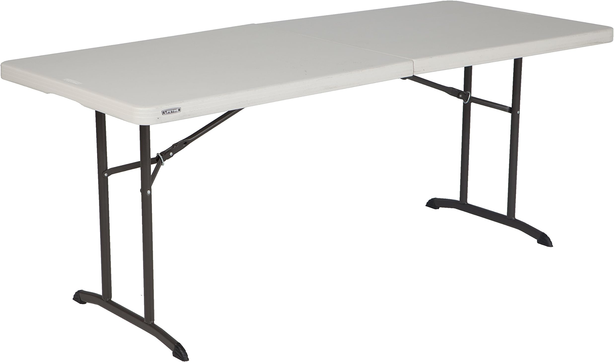 LIFETIME Commercial Fold-in-Half Table, 6-Foot, Almond