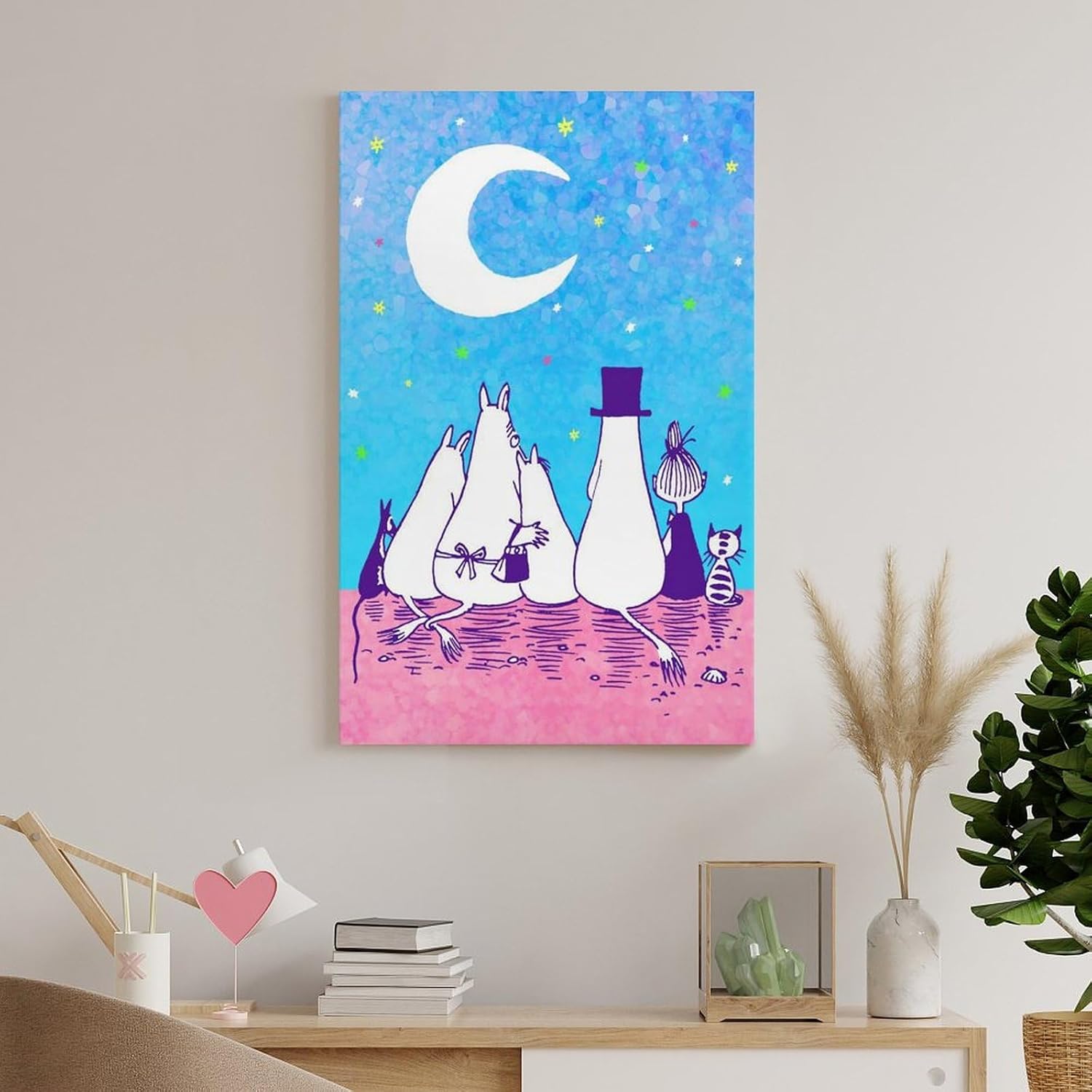 ムーミン アート ポスター 壁アート キャンバス プリント リビング 寝室 ダイニングルーム バスルーム ホーム装飾 壁掛け20x3