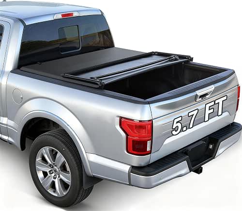 RHOBRA Soft Tri-Fold Truck Bed Tonneau Cover Compatible with 2009-2026