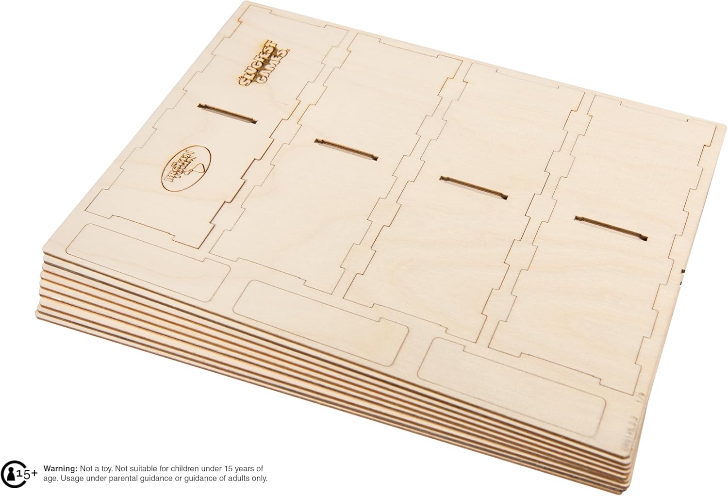 The Broken Token Game Organizer Compatible with Red Dragon Inn: The Character Trove - Wooden Game Organizing Box with Multiple Trays, Dividers and Rows