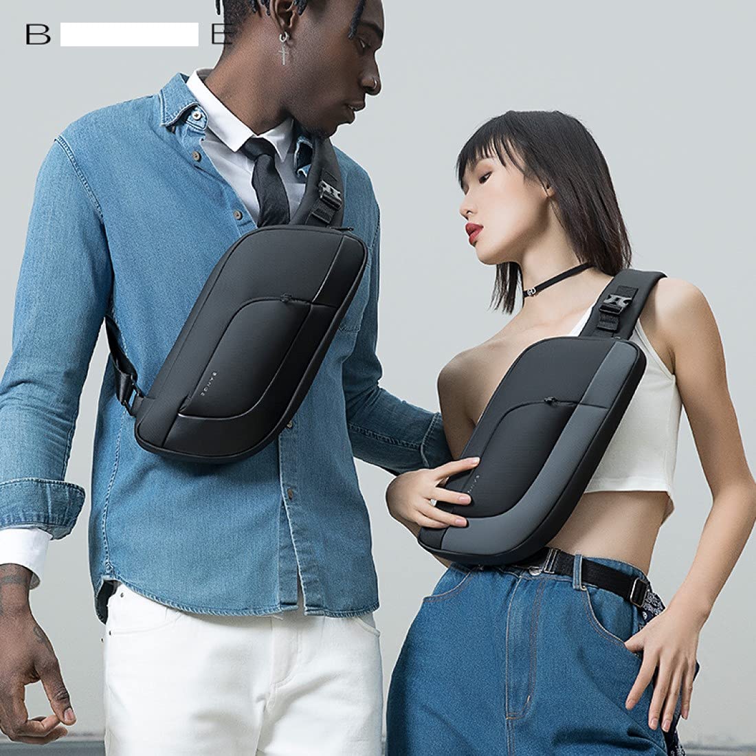 Borsa a tracolla versatile per sport all'aperto, viaggi e uso quotidiano (grigio)
