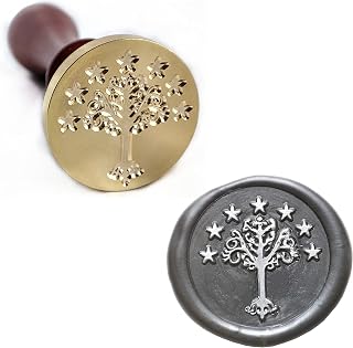 Wax Seal Stamp Kit, Royal Tree Crest Wax Seal Stamp with Vintage Wooden Handle for Wedding Invitations, Envelopes, Cards and Gift Packaging (Tree Emblem Stamp)