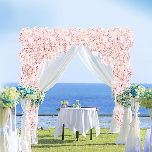 Miniatura 3 de Sggvecsy Guirnalda de flores de cerezo artificiales, paquete de 4 guirnaldas de flores de seda para colgar, para el hogar, boda, jardín, fiesta,