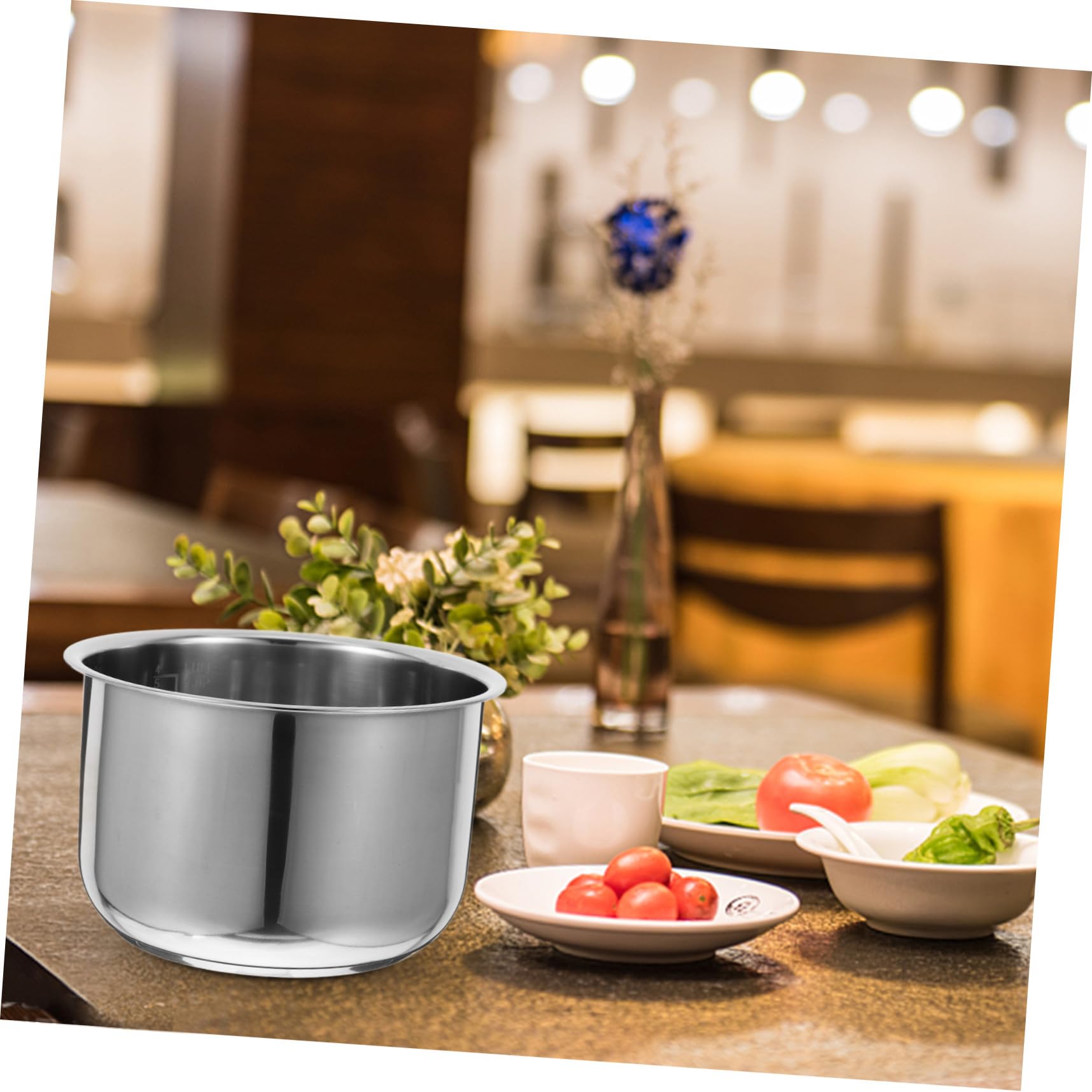 Alipis Pot Intérieur Cuiseur À Riz INOX 304 3L Remplacement Universel sans Revêtement Bol Antiadhésif Compatible Cuiseur À Riz Accessoires Cuisine Quotidienne