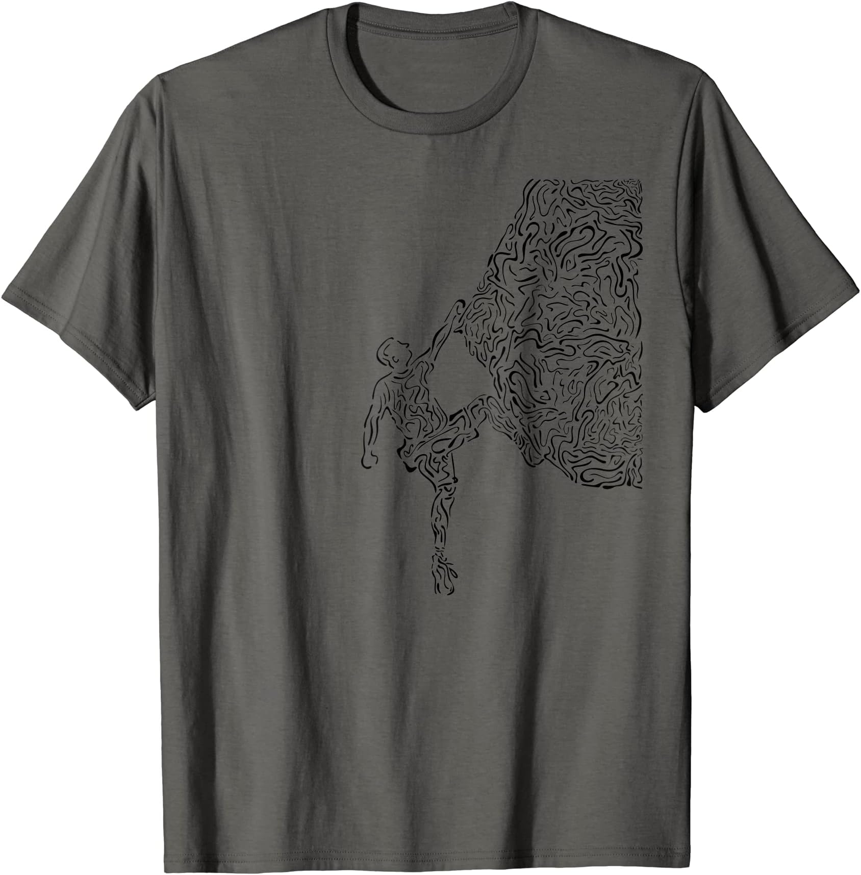 Mountain Climbing Boulder ClothingBouldering Rock Climber Nature Sport Drawing Climbing T-ShirtOEKO-TEX STANDARD 100