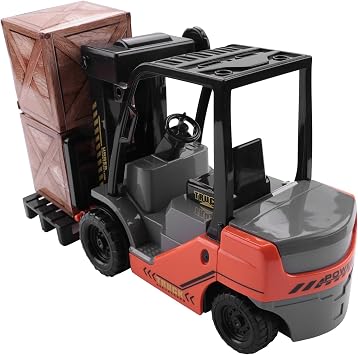 122 Scale Lnertial Forklift Friction Fork Lift with Pallet Cargo Warehouse Truck Vehicle Model Toy Forklift for Kids