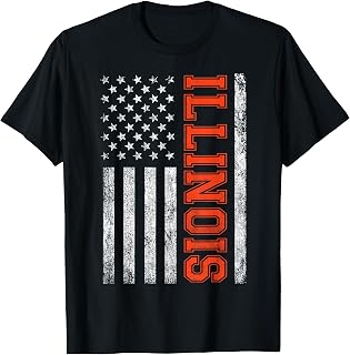 Retro Illinois Tee Vintage Illinois Orange Blue Throwback IL T-Shirt