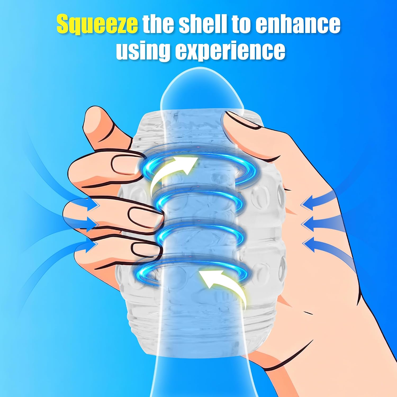 Male Masturbator Adult Sex Toys for Men - Reusable Open Pocket Pussy, Soft Realistic Oral & Vagina Texture, Portable Penis Training Masturbation Sleeve