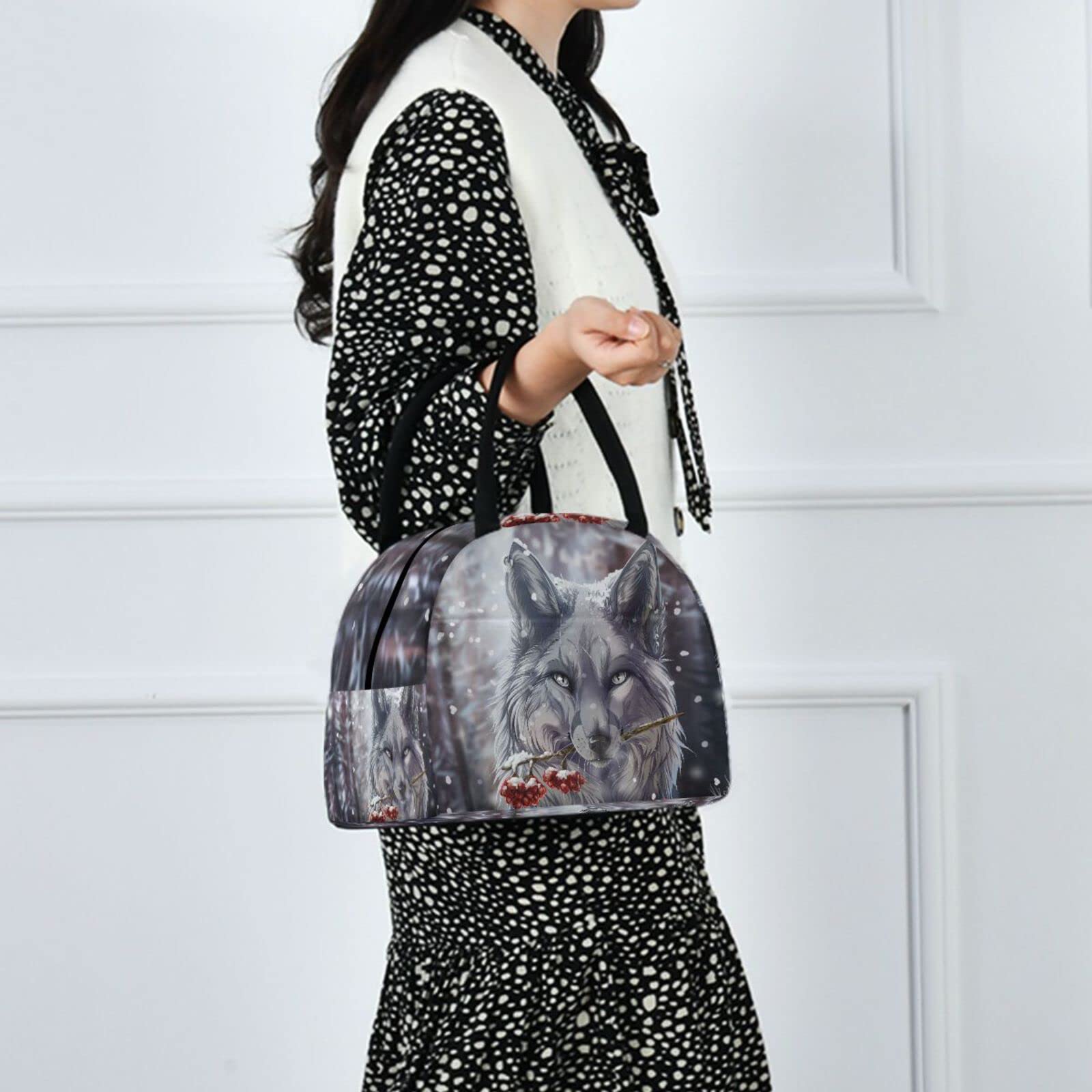 Sac à Déjeuner Isotherme Avec Motif Loup Galaxie Ciel étoilé Pour Filles, Sac à Déjeuner Isotherme, Sac Fourre-tout à Bandoulière Congelable, Pour Filles, école, Pique-nique