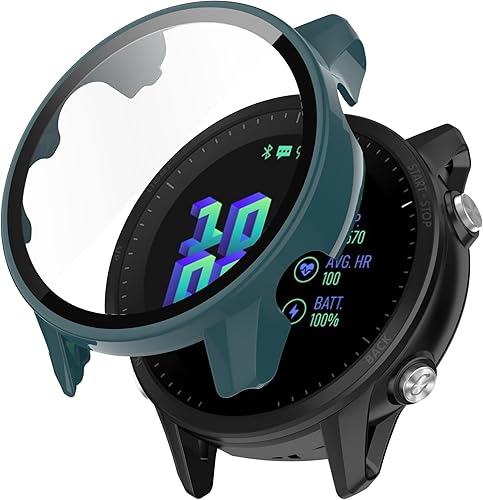 Miniatura 5 de Funda protectora compatible con Garmin Forerunner 955/955, protector de pantalla solar, vidrio templado, policarbonato duro, cubierta completa, 6