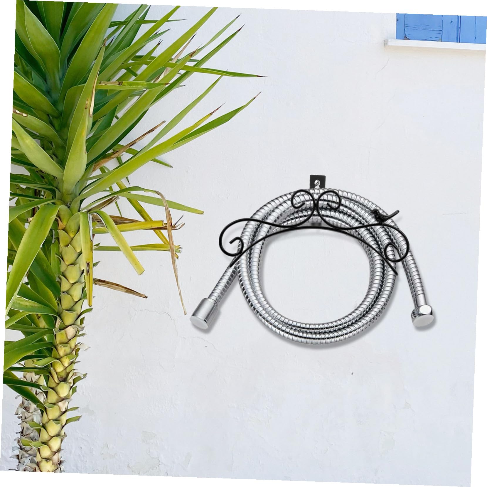 VANZACK Hierro Negro Soporte Retro para Manguera de Jardín, Pared