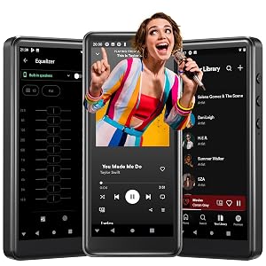 80GB MP3 MP4 Player Bluetooth WiFi 3 5mm Jack Headphone 4 0 FHD Touchscreen with Spotify Audible Android