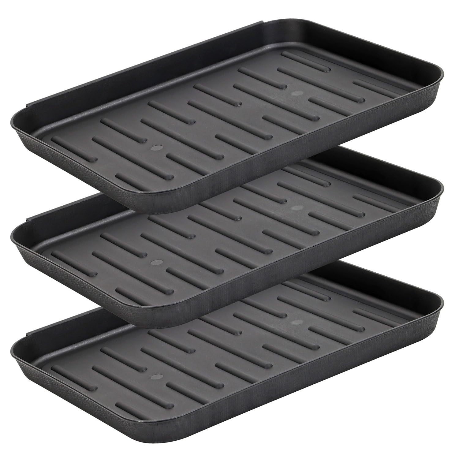 Taylor & Brown Set of 3 Plastic Boot Tray - 28x35x3cm Heavy Duty Waterproof Shoe Mat with Raised Edge for Indoor & Outdoor - Multi-Purpose Tray for Wellies & Pets