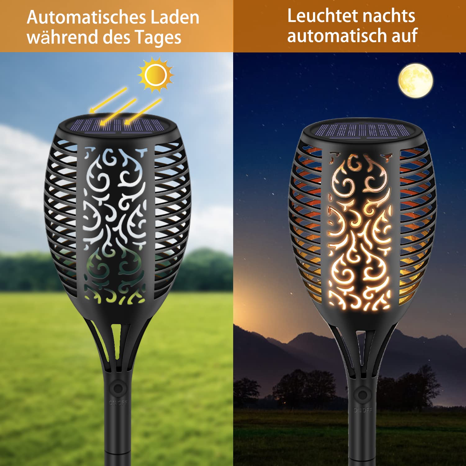 Luci Solari Da Giardino Boadw 8 Pezzi - Fiamma Tremolante 96 LED - IP65 Impermeabile - Foto 8