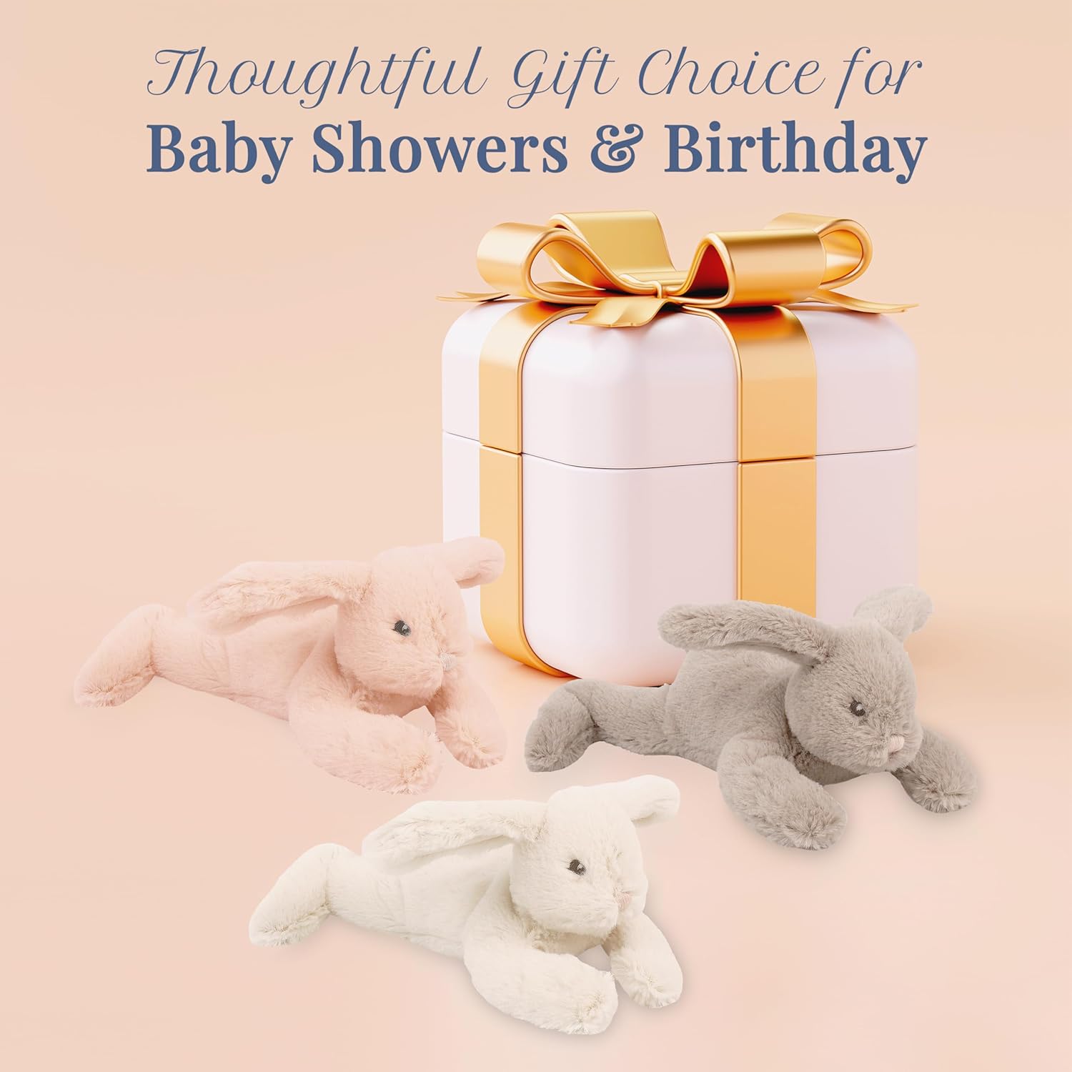 MON AMI Button Bunny Plush Set | 3-Piece Rabbit Stuffed Animals, 7” Each | Soft Bedtime Plushies for Babies & Toddlers - Image 6