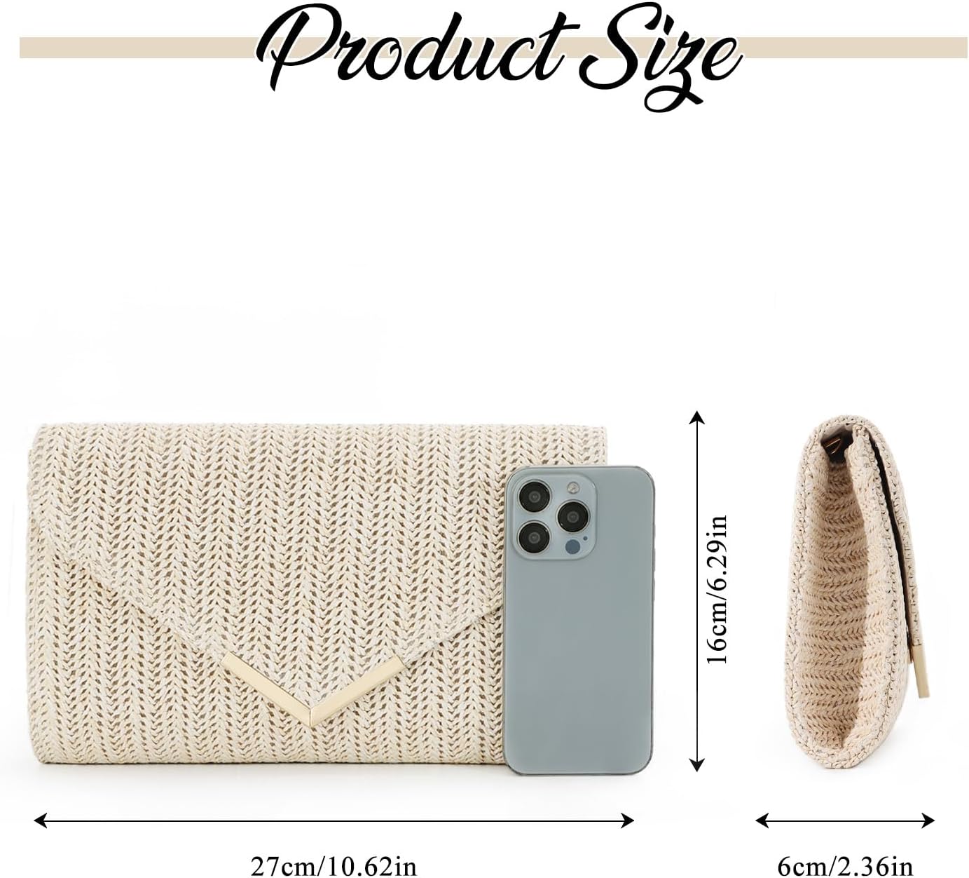 GOKTOW Straw Clutch Purse Raffia Rattan Summer Evening Bag Woven Beach Handbags for Women Wedding Vacation Travel Party 2026 - Image 2