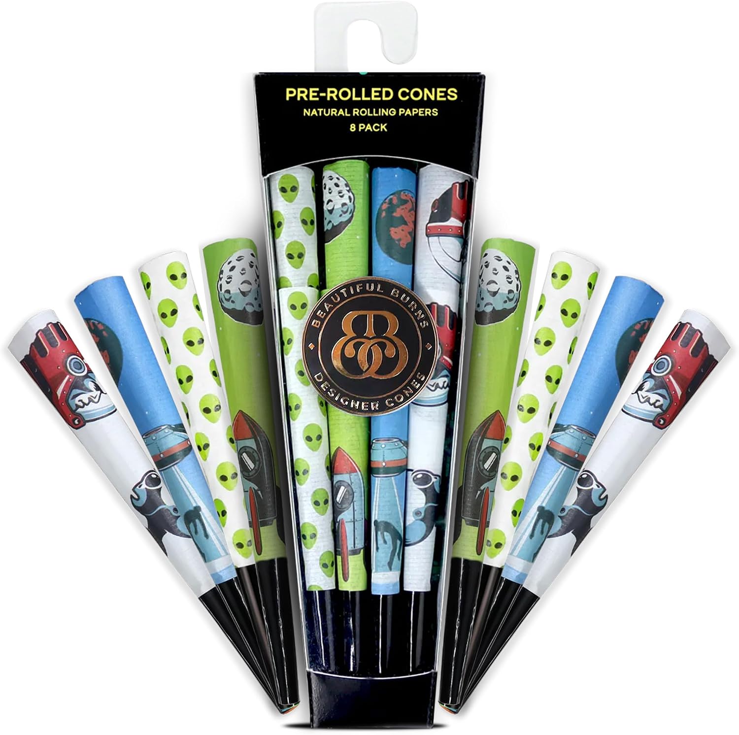Normalized Pre Rolled Shell Beautiful Burns, Area 51 Combo Pre-Rolled Cones - 8 Pack of Pre Roll ...