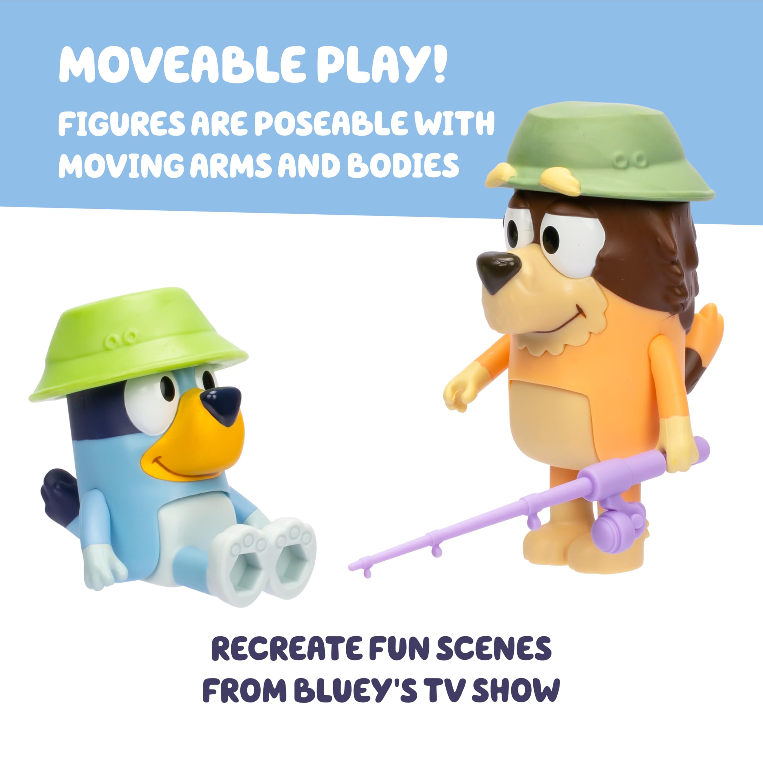 bluey kids fishing pole Amazon.com: Bluey Fishing with Grandad Action Figure Set of 2, Character  Toys with Grandad Figure and Fishing Rod Accessory, Small Action Figures  for Kids Ages 3+ : Toys & Games