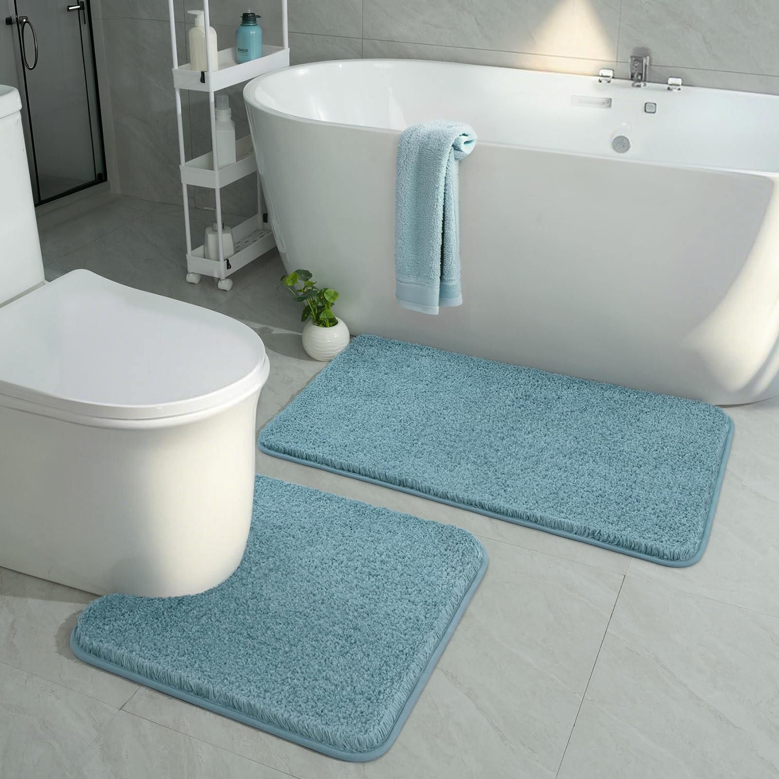 Tapis de salle de bain ultra absorbant HOMORE lavable et antidérapant