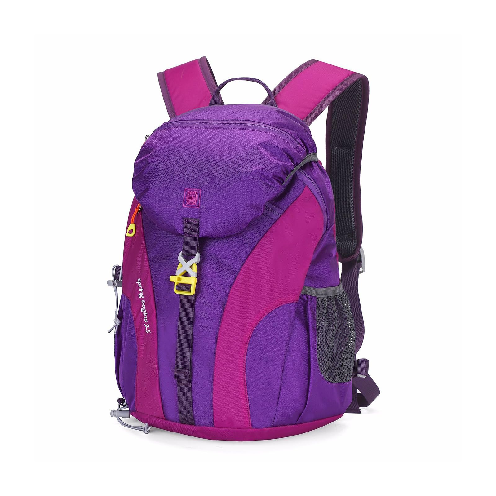 PORRASSO Hiking Backpack Waterproof Daypack 25L Rucksack Lightweight Backpack for Women Men Trekking Cycling Climbing Outdoor Sports Purple