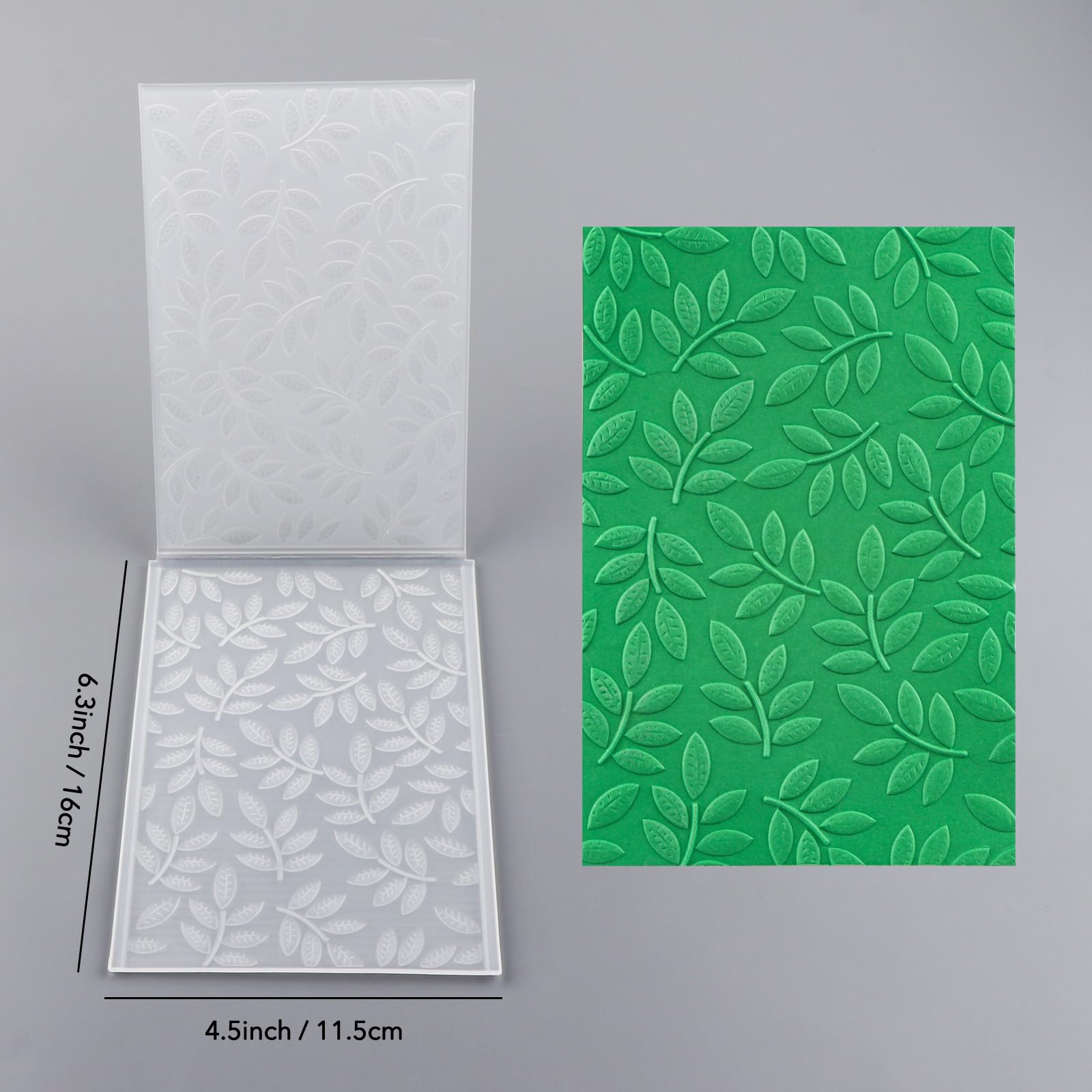 Briartw 3D Embossing Folder for Card Making,Leaf Clear Plastic Texture Fades Embossing Folder Template for Scrapbooking and Other Paper Craft Album Stamps DIY Decoration, 6.3x4.5inch/16x11.5cm