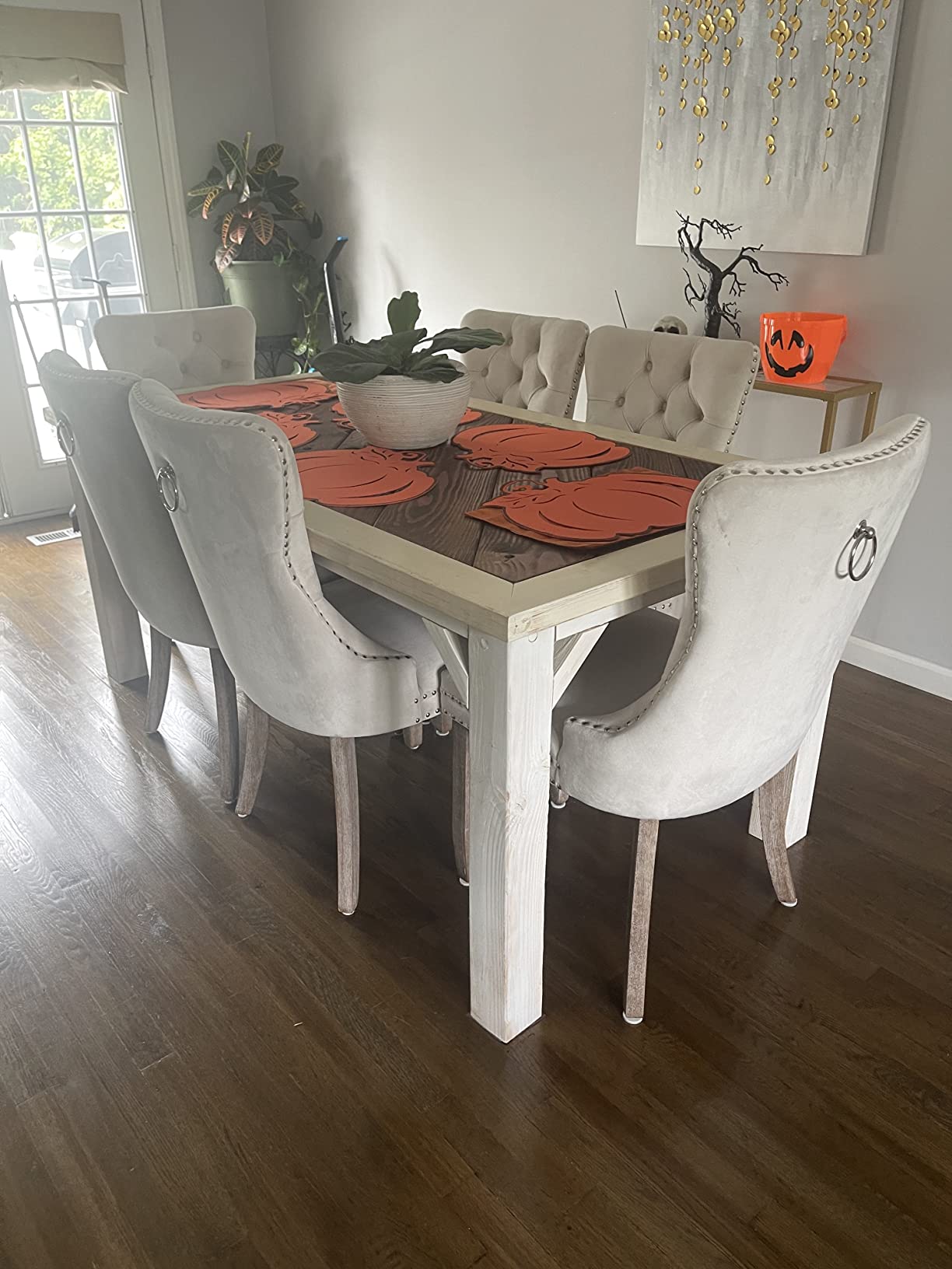 32/mo Finance Kiztir Velvet Upholstered Dining Chairs Set of 4