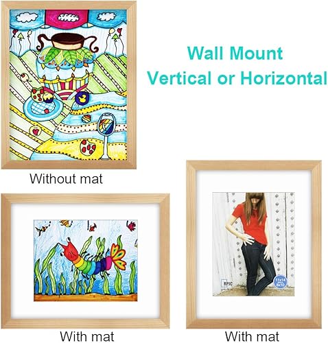 Miniatura 3 de RPJC Marco de fotos, hecho de madera maciza, cristal de alta definición, sin soporte RJ00000X-4-9-11