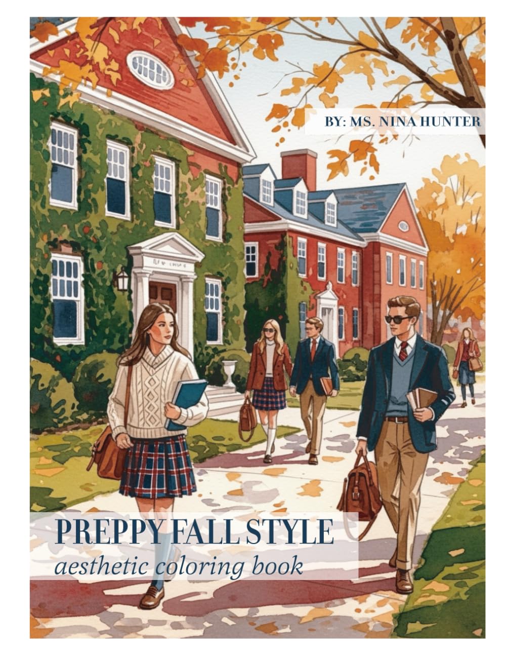 Preppy Fall Style: Aesthetic Coloring Book