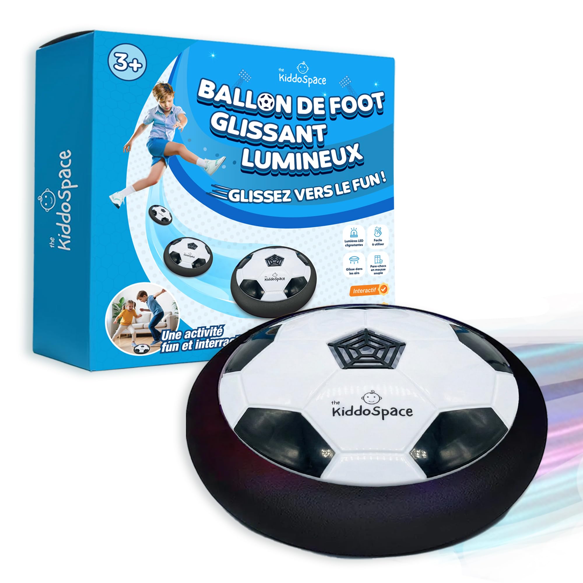 Ballon de Football Flottant LED pour Enfants – Jouet de Football d’Intérieur Lumineux – Ballon Flottant pour Garçons – Cadeau Sportif & Jeu en Plein Air – Super Jouet d’Anniversaire pour