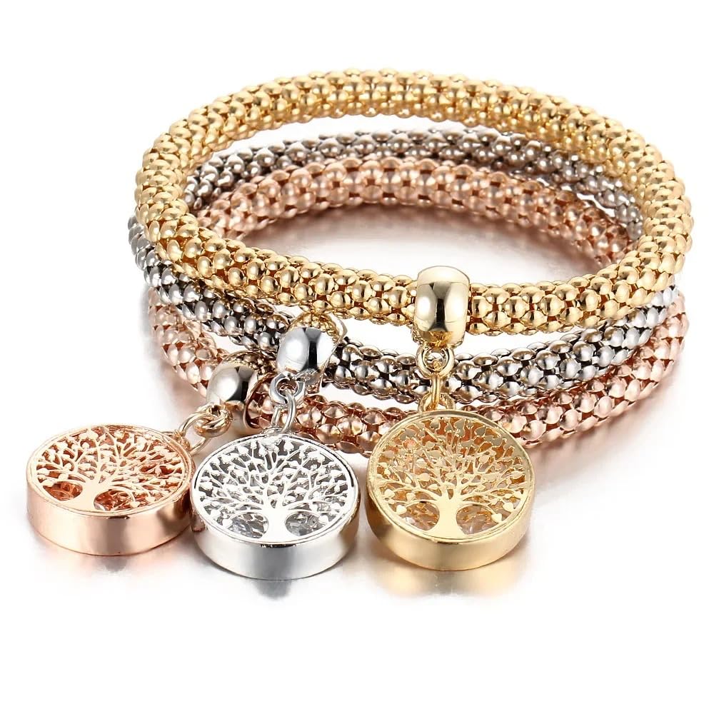Verschluss-Armband mit Schlüssel für Damen und Herren – 925er Sterlingsilber, 3 Farben/Lot, Baum-Armband, Kristall-Eulen-Schlüsselschloss, Musiknote, Schmetterlings-Herz-Charm-Armreif, Schloss und