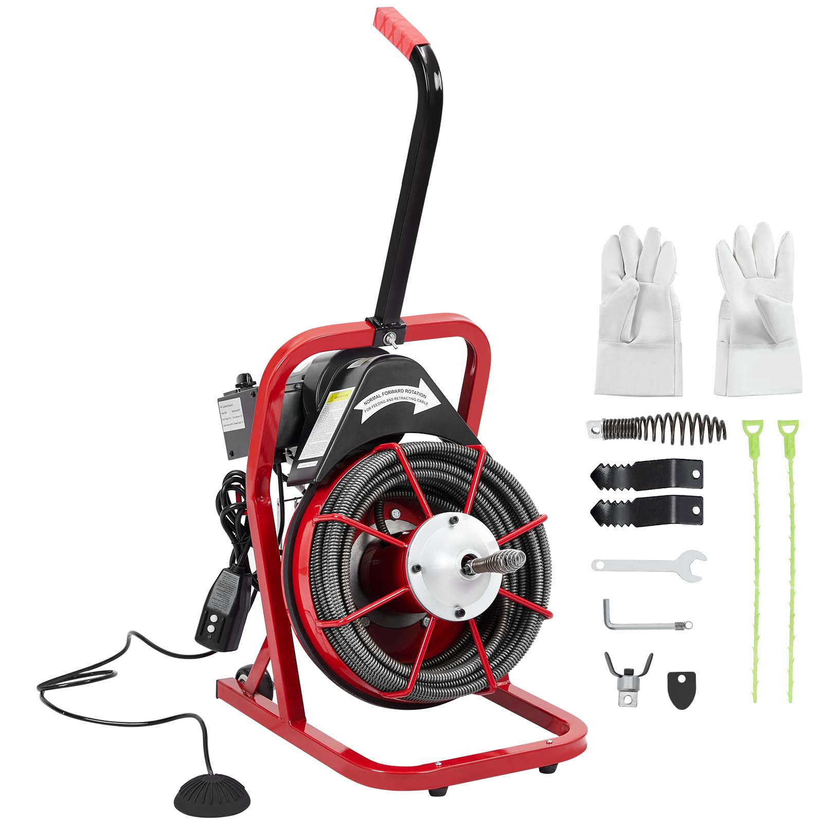 Drain Snake 75 Ft X 3/8 Inch Professional Drain Cleaner Machine