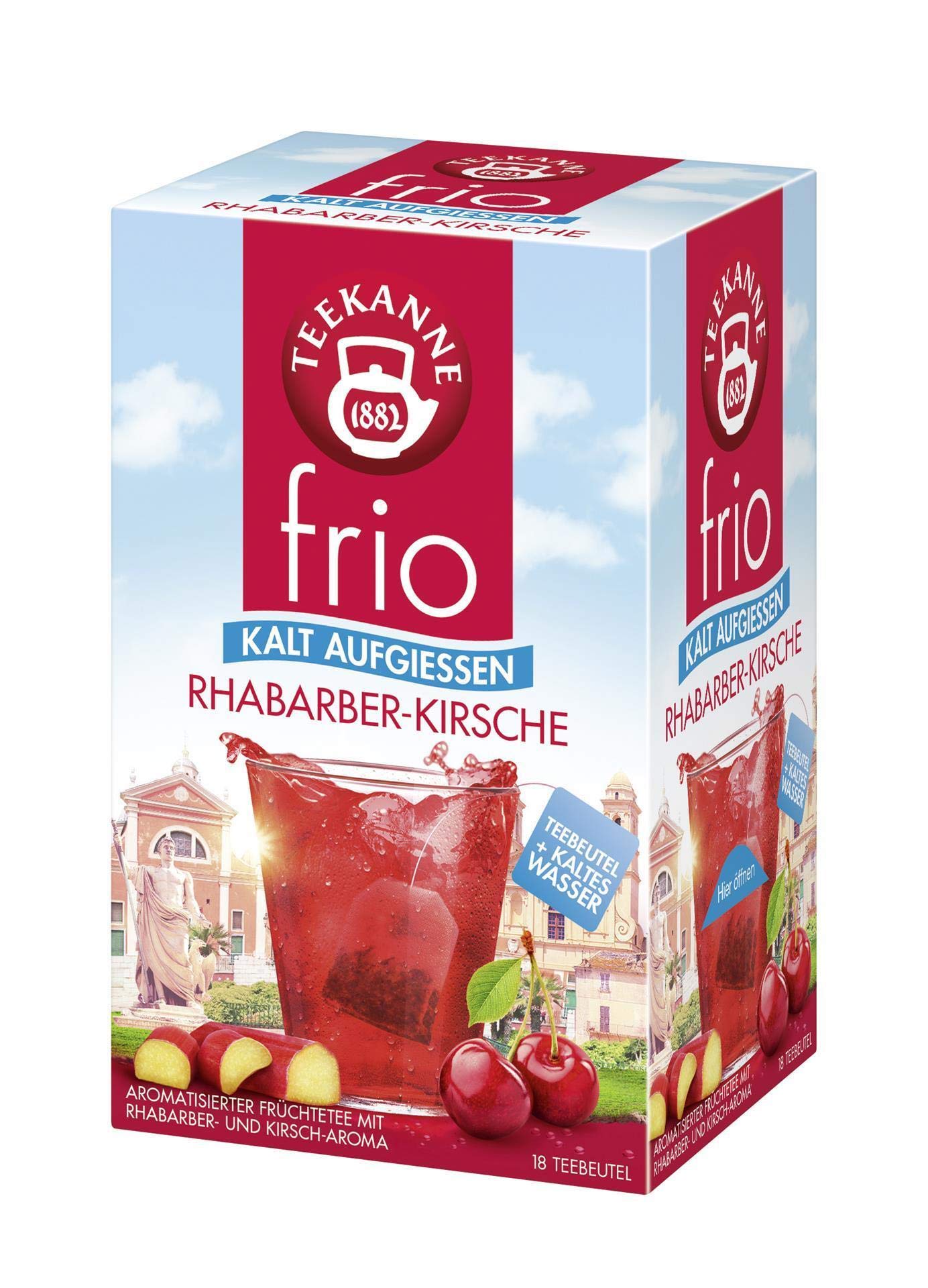 Teekanne frio Rhabarber-Kirsche, 10er Pack (10 x 18 Teebeutel), 10 x 45 g